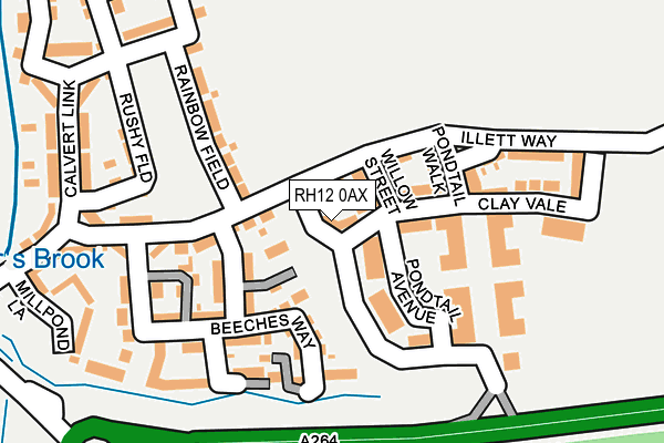 RH12 0AX map - OS OpenMap – Local (Ordnance Survey)