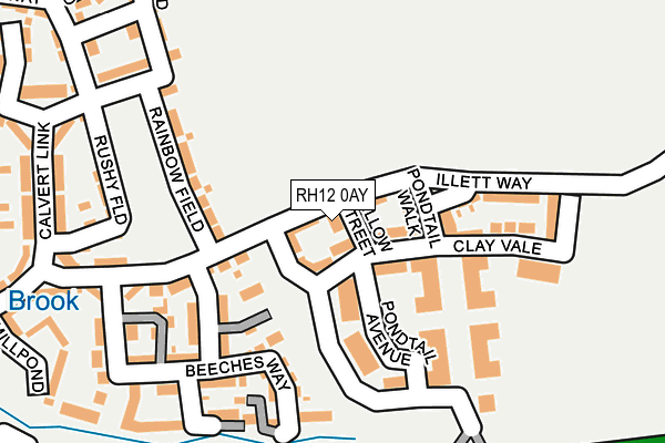 RH12 0AY map - OS OpenMap – Local (Ordnance Survey)