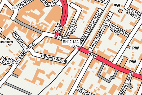 RH12 1AA map - OS OpenMap – Local (Ordnance Survey)