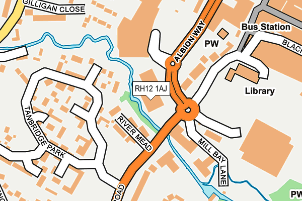 RH12 1AJ map - OS OpenMap – Local (Ordnance Survey)