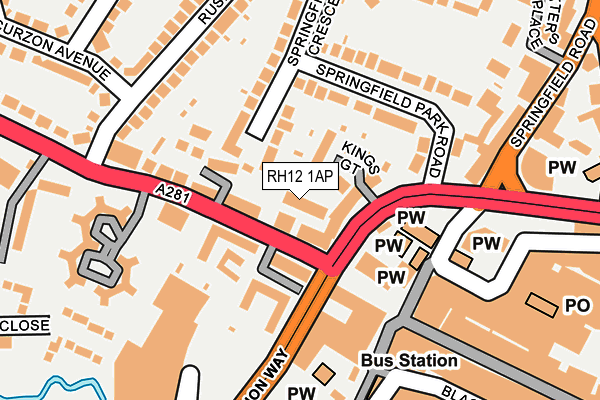 RH12 1AP map - OS OpenMap – Local (Ordnance Survey)