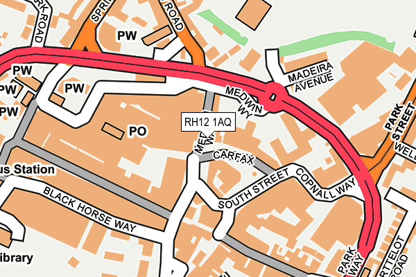 RH12 1AQ map - OS OpenMap – Local (Ordnance Survey)