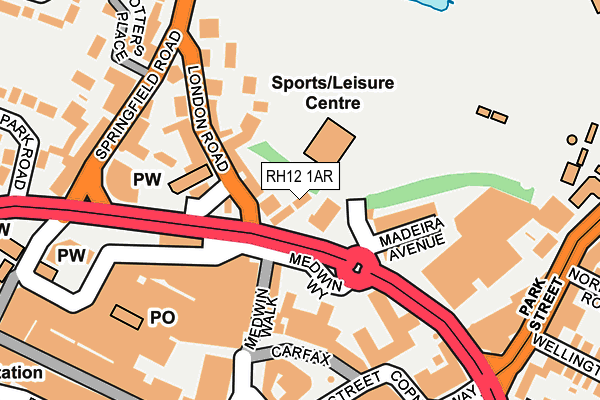 RH12 1AR map - OS OpenMap – Local (Ordnance Survey)