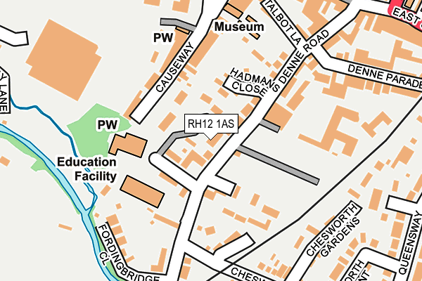 RH12 1AS map - OS OpenMap – Local (Ordnance Survey)