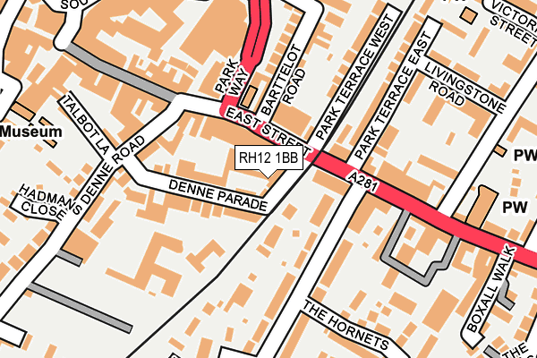 RH12 1BB map - OS OpenMap – Local (Ordnance Survey)