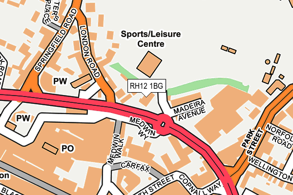 RH12 1BG map - OS OpenMap – Local (Ordnance Survey)