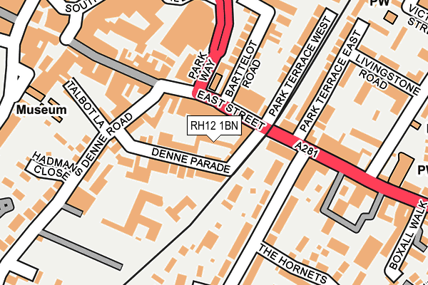 RH12 1BN map - OS OpenMap – Local (Ordnance Survey)