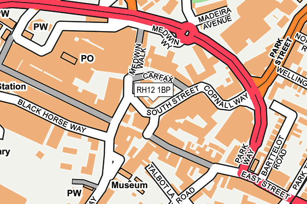 RH12 1BP map - OS OpenMap – Local (Ordnance Survey)