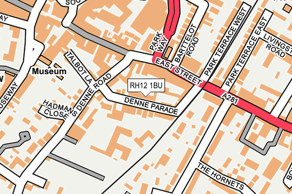 RH12 1BU map - OS OpenMap – Local (Ordnance Survey)