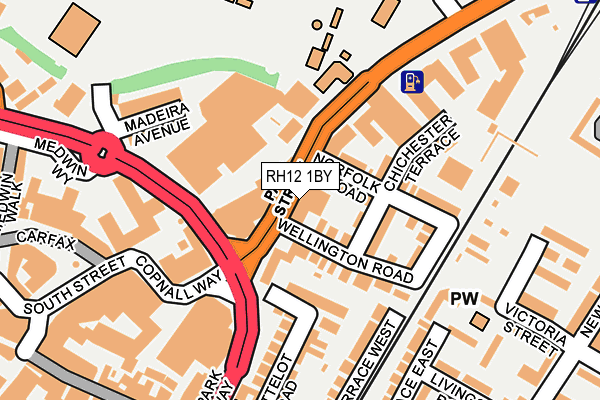 RH12 1BY map - OS OpenMap – Local (Ordnance Survey)