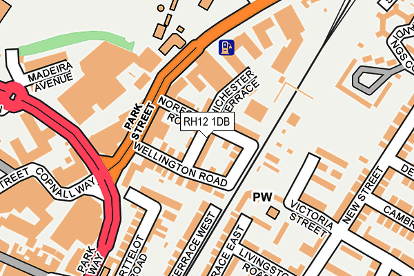 RH12 1DB map - OS OpenMap – Local (Ordnance Survey)
