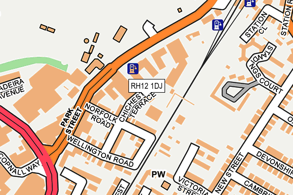 RH12 1DJ map - OS OpenMap – Local (Ordnance Survey)