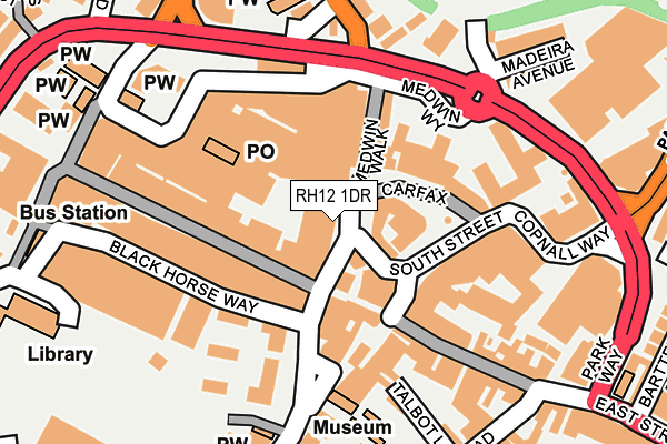 RH12 1DR map - OS OpenMap – Local (Ordnance Survey)