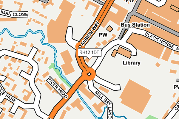 RH12 1DT map - OS OpenMap – Local (Ordnance Survey)