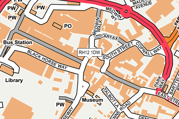RH12 1DW map - OS OpenMap – Local (Ordnance Survey)