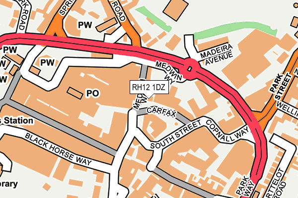 RH12 1DZ map - OS OpenMap – Local (Ordnance Survey)