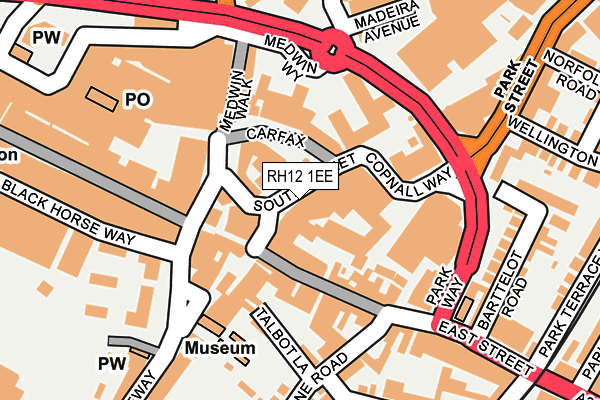 RH12 1EE map - OS OpenMap – Local (Ordnance Survey)