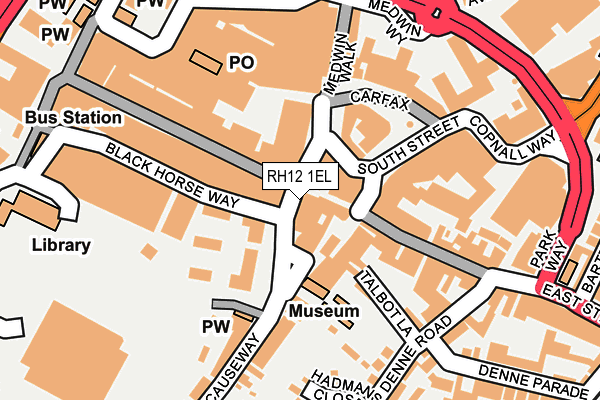 RH12 1EL map - OS OpenMap – Local (Ordnance Survey)