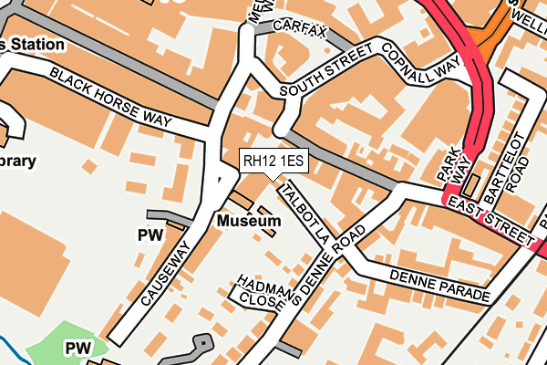 RH12 1ES map - OS OpenMap – Local (Ordnance Survey)