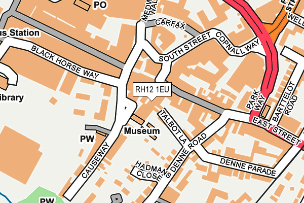 RH12 1EU map - OS OpenMap – Local (Ordnance Survey)