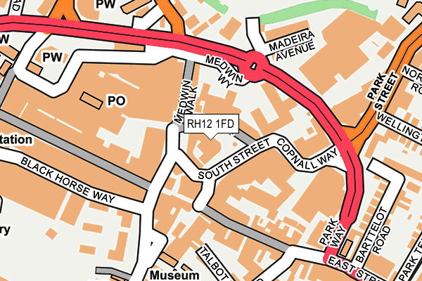 RH12 1FD map - OS OpenMap – Local (Ordnance Survey)