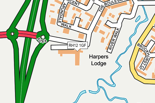 RH12 1GF map - OS OpenMap – Local (Ordnance Survey)