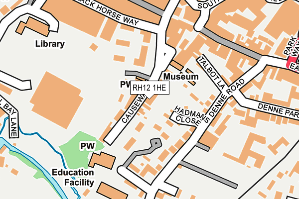 RH12 1HE map - OS OpenMap – Local (Ordnance Survey)