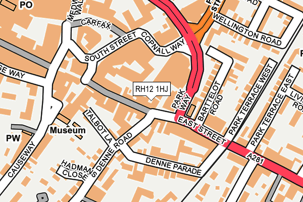 RH12 1HJ map - OS OpenMap – Local (Ordnance Survey)