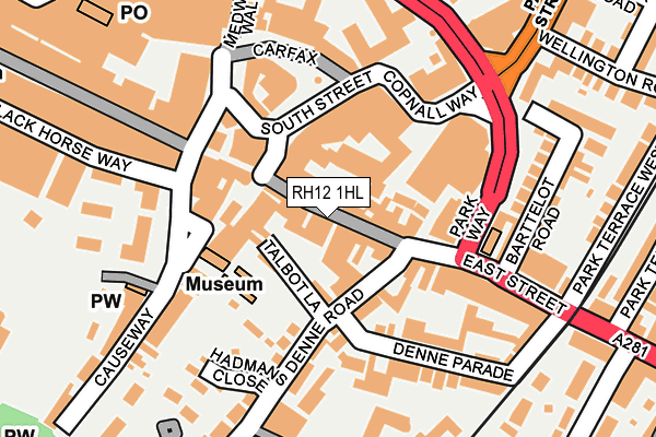 RH12 1HL map - OS OpenMap – Local (Ordnance Survey)