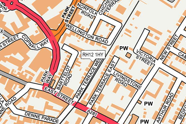 RH12 1HY map - OS OpenMap – Local (Ordnance Survey)