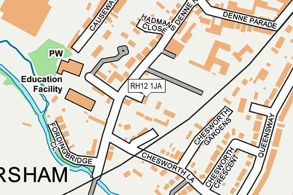 RH12 1JA map - OS OpenMap – Local (Ordnance Survey)