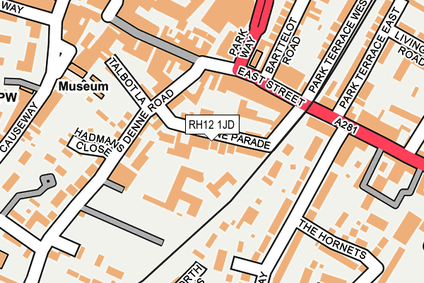 RH12 1JD map - OS OpenMap – Local (Ordnance Survey)
