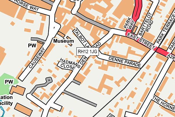 RH12 1JG map - OS OpenMap – Local (Ordnance Survey)