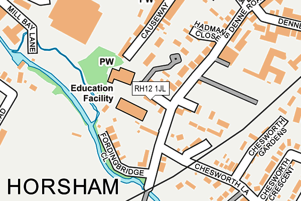 RH12 1JL map - OS OpenMap – Local (Ordnance Survey)