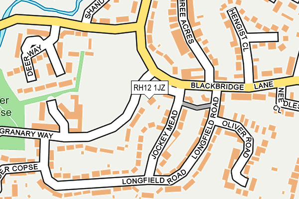 RH12 1JZ map - OS OpenMap – Local (Ordnance Survey)