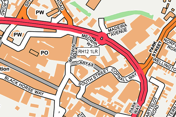 RH12 1LR map - OS OpenMap – Local (Ordnance Survey)