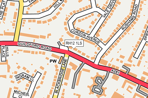 RH12 1LS map - OS OpenMap – Local (Ordnance Survey)