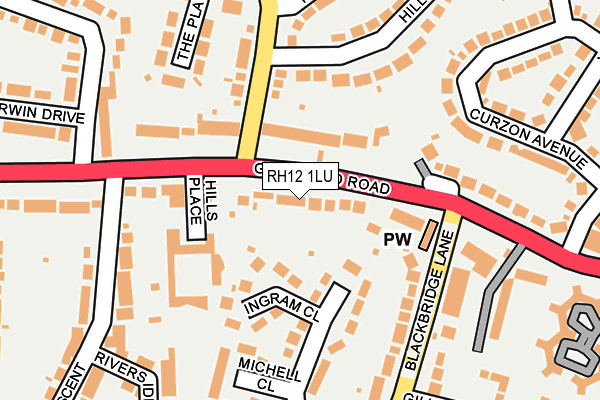 RH12 1LU map - OS OpenMap – Local (Ordnance Survey)