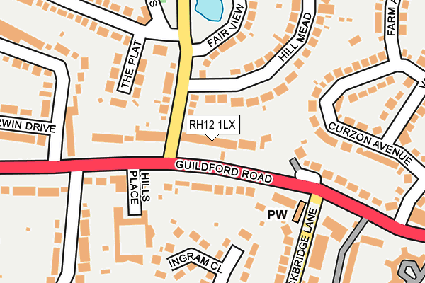 RH12 1LX map - OS OpenMap – Local (Ordnance Survey)