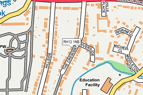 RH12 1NB map - OS OpenMap – Local (Ordnance Survey)