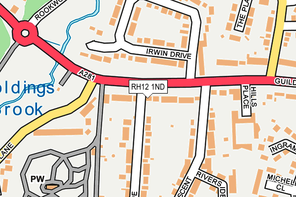 RH12 1ND map - OS OpenMap – Local (Ordnance Survey)