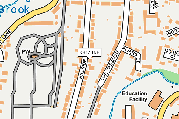 RH12 1NE map - OS OpenMap – Local (Ordnance Survey)