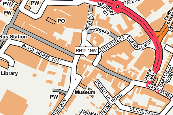 RH12 1NW map - OS OpenMap – Local (Ordnance Survey)