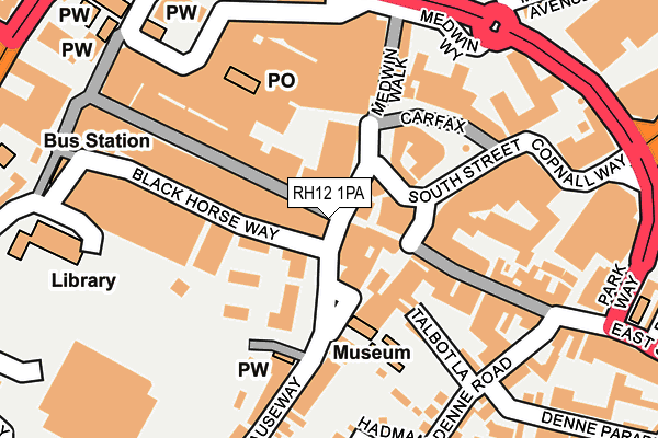 RH12 1PA map - OS OpenMap – Local (Ordnance Survey)