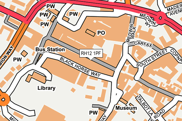 RH12 1PF map - OS OpenMap – Local (Ordnance Survey)