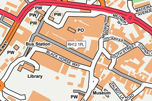 RH12 1PL map - OS OpenMap – Local (Ordnance Survey)