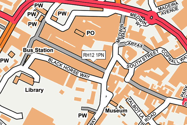 RH12 1PN map - OS OpenMap – Local (Ordnance Survey)