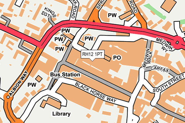 RH12 1PT map - OS OpenMap – Local (Ordnance Survey)
