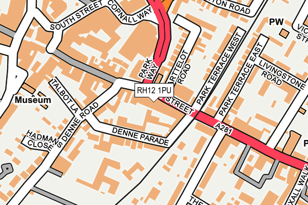 RH12 1PU map - OS OpenMap – Local (Ordnance Survey)