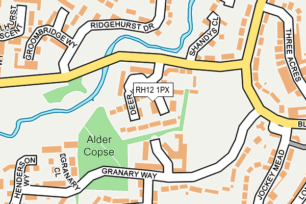 RH12 1PX map - OS OpenMap – Local (Ordnance Survey)
